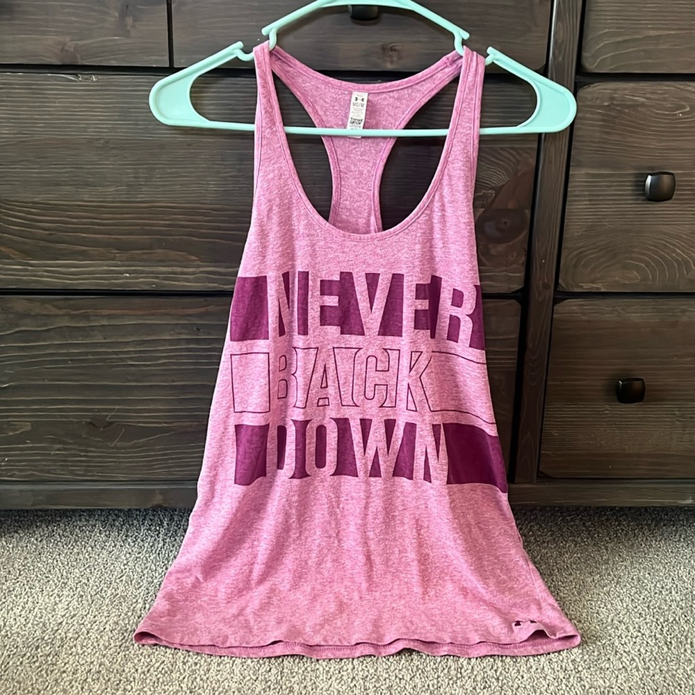 Under armor loose tank. (Never Back Down)